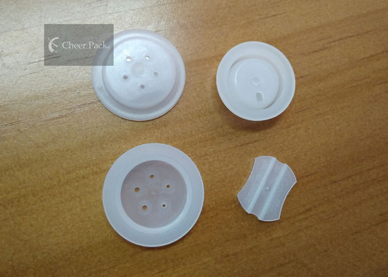 Λευκό ένα αεροβαλβίδα πλαστικά 23mm Dia τρόπων για τη συσκευασία καφέ, πέντε τρύπες