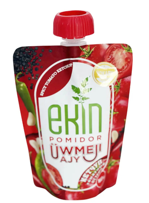 Τροφική ποιότητα Stand Up Pouch 150ml 250ml Μυκτή σάλτσα Κέτσαπ υγρή συσκευασία Suction Nozzle Doypack Stand Spout