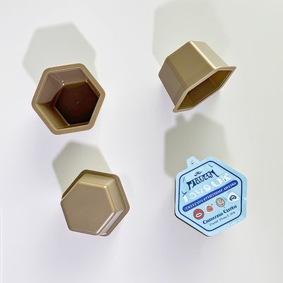80 ml Hexagon PP μίας χρήσης φλιτζάνι με καπάκι από αλουμινένιο φύλλο
