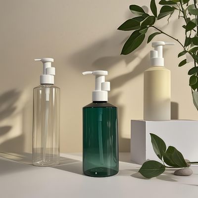 Μπουκάλι αντλίας λοσιόν σε σχήμα κυλίνδρου PET 300ml-500ml για συσκευασία καλλυντικών με εκτύπωση λογότυπου που προσαρμόζεται