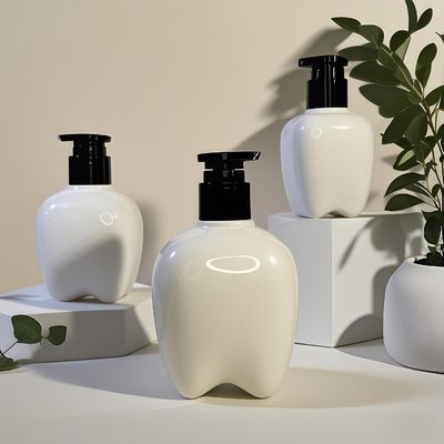 Πλαστικό μπουκάλι σε σχήμα δοντιού 100-250ml με αντλία πιέσεως για σαπούνι χεριών, λοσιόν μαλλιών, απολυμαντικό χεριών, προσαρμόσιμο λογότυπο