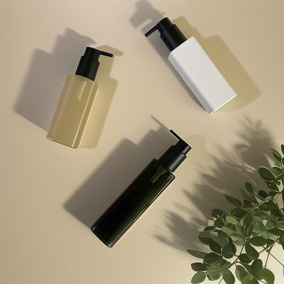 Τετράγωνο Πλαστικό Μπουκάλι PET με Σφράγιση Αντλίας Πίεσης για Συσκευασία Καλλυντικών Προσωπικής Φροντίδας σε Προσαρμοσμένα Χρώματα