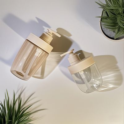 400ml 500ml Πλαστικό καλλυντικό μπουκάλι PET με αντλία πιέσεως για αιθέριο έλαιο, σαμπουάν και λοσιόν