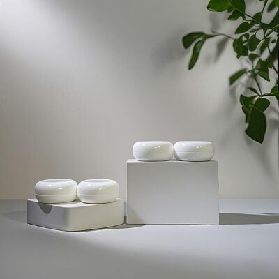 20 ml 40 ml πλαστικά επίπεδα στρογγυλά βάζα καλλυντικής κρέμας για προϊόντα κρέμας λοσιόν