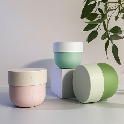 Δοχείο από πλαστικό PP κατάλληλο για τρόφιμα με βιδωτό καπάκι και ετικέτα με εκτύπωση UV για κρέμες προσώπου & σώματος 150-500ml (Cheer Pack)