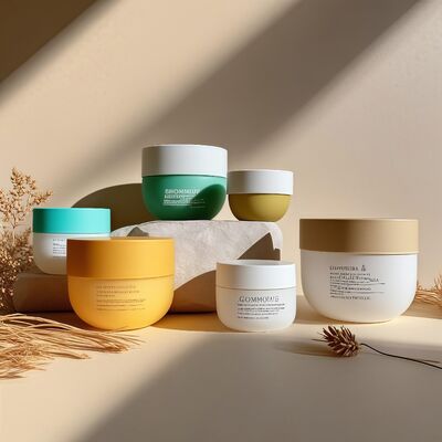 Δοχείο από πλαστικό PP κατάλληλο για τρόφιμα με βιδωτό καπάκι και ετικέτα με εκτύπωση UV για κρέμες προσώπου & σώματος 150-500ml (Cheer Pack)