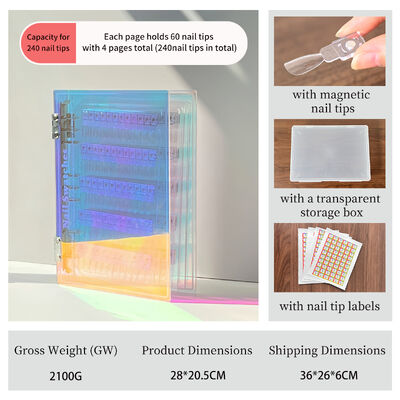 Αποσπώμενη Ακρυλική Μαγνητική Πλακέτα Επίδειξης Νυχιών με Ντεγκραντέ Χρώματα 120/180/240 Αποχρώσεις για Πλαστικό Εργαλείο Προμήθειες Τζελ Νυχιών