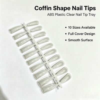 Tips νυχιών Coffin από ABS, διάφανα ψεύτικα νύχια πλήρους κάλυψης για επιμήκυνση νυχιών σε σαλόνι, DIY Nail Art και προμήθεια χονδρικής