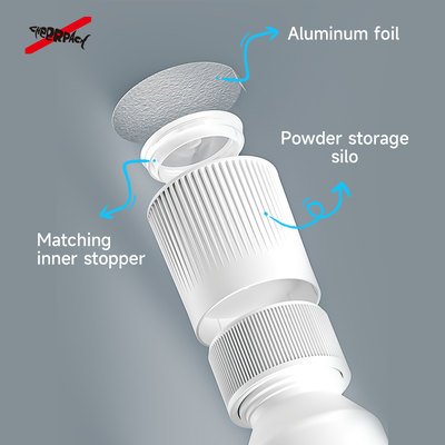 K2 Press on Water Powder Separation Cap PE Twist Top Powder Bottle Powder για στερεό ποτό και ενεργειακό συμπλήρωμα