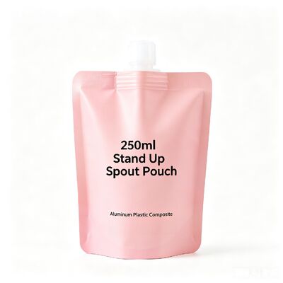 250ml Stand up Spout Pouch Αλουμινένια πλαστική σύνθετη τσάντα Flip Top Cap Ευέλικτη Συσκευασία ποτών τροφίμων